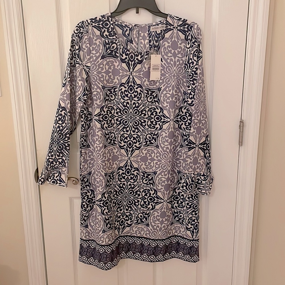 NWT Buckhead Betties Navy and Purple Shift Dress